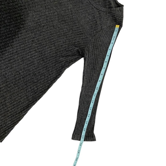 Fab’rik Gray Ribbed Knit Long Sleeve Dress, Size Large - Picture 6 of 9